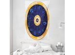 Abakuhaus Arazzo E Copriletto Astrologico, Oroscopo Natale In Morbido Tessuto Microfibra Lavabile Senza Scolorimento, Stampa Digitale, 140 X 230 Cm, Blu Bianco Arancione