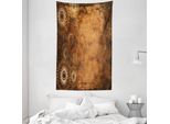 Abakuhaus Tappeto Da Parete E Copriletto Marroni, Texture Vintage Con Motivi Floreali, In Morbido Tessuto Microfibra Lavabile Senza Scolorimento, Stampa Digitale, 140 X 230 Cm, Marrone Chiaro, Marrone Chiaro, Marrone Chiaro