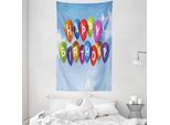 Abakuhaus Arazzo E Copriletto Per Compleanno, Palloncini Letters Sky In Morbido Tessuto Microfibra Lavabile Senza Scolorimento, Stampa Digitale, 140 X 230 Cm, Multicolore