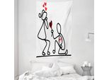 Abakuhaus Arazzo E Copriletto, Proposta Di Matrimonio In Morbido Tessuto In Microfibra Lavabile Senza Scolorimento, Stampa Digitale, 140 X 230 Cm, Bianco, Nero E Rosso