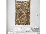 Abakuhaus Arazzo E Copriletto Mimetico, Motivo Mosaico Estivo In Morbido Tessuto Microfibra Lavabile Senza Scolorimento Stampa Digitale, 140 X 230 Cm, Verde Marrone Marrone Scuro
