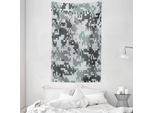 Abakuhaus Arazzo E Copriletto Camo, Effetto Pixel Grigio Digitale In Morbido Tessuto Microfibra Lavabile Senza Scolorimento Stampa Digitale, 140 X 230 Cm, Grigio Grigio Chiaro Grigio