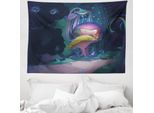 Abakuhaus Mushrooom Arazzo, Grandi Piante In Morbido Tessuto Microfibra Lavabile Senza Scolorimento Stampa Digitale, 150 X 110 Cm, Multicolore
