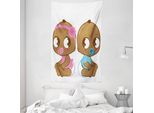 Abakuhaus Kids Arazzo E Copriletto, American Baby In Morbido Tessuto Microfibra Lavabile Senza Scolorimento Stampa Digitale, 140 X 230 Cm, Marrone Chiaro Azzurro