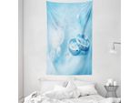 Abakuhaus Arazzo E Copriletto Azzurro, Anelli Nuziali Pearls In Morbido Tessuto Microfibra Lavabile Senza Scolorimento Stampa Digitale, 140 X 230 Cm, Azzurro Pallido Bianco