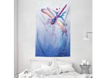 Abakuhaus Arazzo Colorato E Copriletto, Libellula Astratta In Morbido Tessuto Microfibra Lavabile Senza Scolorimento Stampa Digitale, 140 X 230 Cm, Multicolore