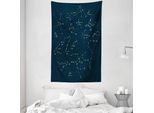 Abakuhaus Tappeto Da Parete E Copriletto, Mappa Stellare Sky Map In Morbido Tessuto Microfibra Lavabile Senza Scolorimento Stampa Digitale, 140 X 230 Cm, Blu Scuro Giallo Bianco