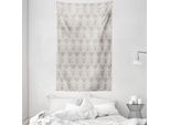 Abakuhaus Arazzo E Copriletto In Damasco, Tonalità Taupe Reale In Morbido Tessuto Microfibra Lavabile Senza Scolorimento Stampa Digitale, 140 X 230 Cm, Taupe Bianco