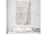 Abakuhaus Arazzo E Copriletto In Damasco, Damasco Naturale In Morbido Tessuto Microfibra Lavabile Senza Scolorimento Stampa Digitale, 140 X 230 Cm, Tortora E Bianco