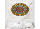 Abakuhaus Arazzo Etnico, Elementi Vintage Mandala In Morbido Tessuto Microfibra Lavabile Senza Scolorimento, Stampa Digitale, 150 X 110 Cm, Multicolore