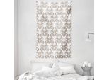 Abakuhaus Arazzo E Copriletto In Damasco, Fiori Rococò Color Tortora In Morbido Tessuto Microfibra Lavabile Senza Scolorimento Stampa Digitale, 140 X 230 Cm, Tortora Bianco