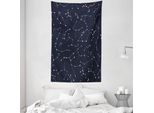 Abakuhaus Tappeto Da Parete E Copriletto, Cluster Of Stars In Morbido Tessuto Microfibra Lavabile Senza Scolorimento Stampa Digitale, 140 X 230 Cm, Blu Blu Scuro Bianco