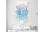 Abakuhaus Arazzo E Copriletto Lotus, Motivo Paisley Bohem Art In Morbido Tessuto Microfibra Lavabile Senza Scolorimento Stampa Digitale, 140 X 230 Cm, Viola Azzurro