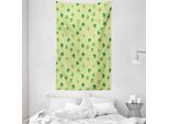 Abakuhaus Irlanda Arazzo E Copriletto, Checkered Retro Shamrocks In Morbido Tessuto Microfibra Lavabile Senza Scolorimento Stampa Digitale, 140 X 230 Cm, Multicolore