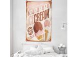 Abakuhaus Arazzo E Copriletto Eis, Stile Pop Art Retrò, In Morbido Tessuto Microfibra Lavabile Senza Scolorimento, Stampa Digitale, 140 X 230 Cm, Rosa Pallido Cioccolato