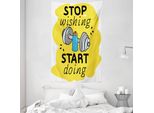 Abakuhaus Arazzo E Copriletto Fitness, Parole Doodle In Morbido Tessuto Microfibra Lavabile Senza Scolorimento, Stampa Digitale, 140 X 230 Cm, Multicolore