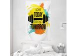 Abakuhaus Arazzo E Copriletto Fitness, Colorful Words In Morbido Tessuto Microfibra Lavabile Senza Scolorimento Stampa Digitale, 140 X 230 Cm, Multicolore