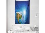 Abakuhaus Tappezzeria E Copriletto, Usa Nello Spazio In Morbido Tessuto Microfibra Lavabile Senza Scolorimento Stampa Digitale, 140 X 230 Cm, Marrone Chiaro Verde Blu