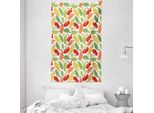 Abakuhaus Arazzo E Copriletto In Microfibra Morbida Con Motivi Floreali Autunnali, Lavabile Senza Scolorimento, Stampa Digitale, 140 X 230 Cm, Multicolore