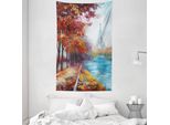 Abakuhaus Arazzo Artistico E Copriletto, Torre Eiffel Vista Dal Fiume Morbido Tessuto In Microfibra Lavabile Senza Scolorimento Stampa Digitale, 140 X 230 Cm, Multicolore
