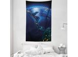 Abakuhaus Tappeto Da Parete E Copriletto, Paesi Dell'america Centrale In Morbido Tessuto Microfibra Lavabile Senza Scolorimento Stampa Digitale, 140 X 230 Cm, Blu Verde Bosco