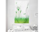 Abakuhaus Arazzo E Copriletto Libelle, Ecologico Groenlandia In Morbido Tessuto Microfibra Lavabile Senza Scolorimento Stampa Digitale, 140 X 230 Cm, Verde Lime Bianco