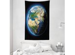 Abakuhaus Arazzo E Copriletto, Vivid Blue Seas Greenery In Morbido Tessuto Microfibra Lavabile Senza Scolorimento Stampa Digitale, 140 X 230 Cm, Verde Blu Sabbia