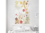 Abakuhaus Arazzo Floreale E Copriletto, Rose Vorticose Botaniche In Morbido Tessuto Microfibra Lavabile Senza Scolorimento, Stampa Digitale, 140 X 230 Cm, Multicolore