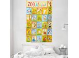Abakuhaus Arazzo E Copriletto Didattico, Stile Alfabeto Zoo In Morbido Tessuto Microfibra Lavabile Senza Scolorimento, Stampa Digitale, 140 X 230 Cm, Multicolore