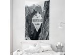 Abakuhaus Arazzo E Copriletto Adventure, Berg Ruft In Morbido Tessuto Microfibra Lavabile Senza Scolorimento Stampa Digitale, 140 X 230 Cm, Grigio Grigio Scuro