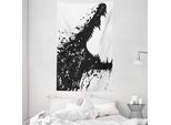 Abakuhaus Arazzo E Copriletto Safari, Coccodrillo Monocromatico In Morbido Tessuto Microfibra Lavabile Senza Scolorimento Stampa Digitale, 140 X 230 Cm, Bianco Nero