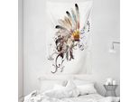 Abakuhaus Arazzo E Copriletto In Piuma, Copricapo Fiori In Morbido Tessuto Microfibra Lavabile Senza Scolorimento, Stampa Digitale, 140 X 230 Cm, Multicolore