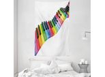 Abakuhaus Arazzo Musicale E Copriletto, Tastiera Luminosa In Morbido Tessuto Microfibra Lavabile Senza Scolorimento, Stampa Digitale, 140 X 230 Cm, Multicolore