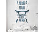 Abakuhaus Arazzo E Copriletto Fitness, Skateboard Boho In Morbido Tessuto Microfibra Lavabile Senza Scolorimento Stampa Digitale, 140 X 230 Cm, Blu Scuro Bianco