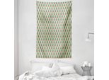 Abakuhaus Arazzo Geometrico E Copriletto, Forma Montagna Arte In Morbido Tessuto Microfibra Lavabile Senza Scolorimento Stampa Digitale, 140 X 230 Cm, Verde Pallido Rosso Avorio