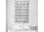 Abakuhaus Arazzo Geometrico E Copriletto, Tessuto Morbido In Microfibra Lavabile Senza Scolorimento, Stampa Digitale, 140 X 230 Cm, Grigio Bianco