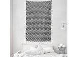Abakuhaus Arazzo E Copriletto In Damasco, Elementi Di Design In Morbido Tessuto Microfibra Lavabile Senza Scolorimento Stampa Digitale, 140 X 230 Cm, Bianco Nero