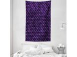 Abakuhaus Arazzo Geometrico E Copriletto, Quadrati E Triangoli In Morbido Tessuto Microfibra Lavabile Senza Scolorimento Stampa Digitale, 140 X 230 Cm, Nero Viola