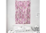 Abakuhaus Arazzo Geometrico E Copriletto, Stile Doodle, In Morbido Tessuto Microfibra, Lavabile Senza Scolorimento, Stampa Digitale, 140 X 230 Cm, Viola Rosa Verde Oliva