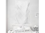 Abakuhaus Arazzo E Copriletto Grigio E Bianco, Cerchi Vintage In Morbido Tessuto Microfibra Lavabile Senza Scolorimento, Stampa Digitale, 140 X 230 Cm, Taupe Caldo Bianco