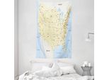 Abakuhaus Tappeto Da Parete E Copriletto, Città Americane Interstate In Morbido Tessuto Microfibra Lavabile Senza Scolorimento Stampa Digitale, 140 X 230 Cm, Giallo Rosso Azzurro