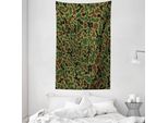 Abakuhaus Arazzo E Copriletto Mimetici, Motivo Green Forest In Morbido Tessuto Microfibra Lavabile Senza Scolorimento, Stampa Digitale, 140 X 230 Cm, Verde Marrone Nero