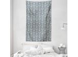 Abakuhaus Arazzo E Copriletto In Damasco, Foglie E Boccioli In Morbido Tessuto Microfibra Lavabile Senza Scolorimento Stampa Digitale, 140 X 230 Cm, Grigio Crema