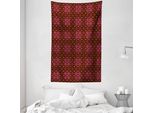 Abakuhaus Arazzo E Copriletto In Damasco, Stile Vittoriano Astratto In Morbido Tessuto Microfibra Lavabile Senza Scolorimento Stampa Digitale, 140 X 230 Cm, Arancione Magenta Nero