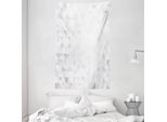 Abakuhaus Arazzo E Copriletto Grigio E Bianco, Geometrico, In Morbido Tessuto Microfibra, Lavabile Senza Scolorimento, Stampa Digitale, 140 X 230 Cm, Grigio Chiaro E Bianco