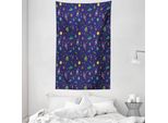 Abakuhaus Tappeto Da Parete E Copriletto, Doodle Cosmos Elements In Morbido Tessuto Microfibra Lavabile Senza Scolorimento Stampa Digitale, 140 X 230 Cm, Multicolore