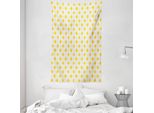 Abakuhaus Arazzo Geometrico E Copriletto, Motivo Sole Estivo In Morbido Tessuto Microfibra Lavabile Senza Scolorimento, Stampa Digitale, 140 X 230 Cm, Giallo Bianco