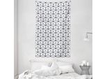 Abakuhaus Arazzo Geometrico E Copriletto, Seeanker Dots In Morbido Tessuto Microfibra Lavabile Senza Scolorimento Stampa Digitale, 140 X 230 Cm, Blu Scuro Bianco