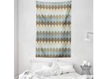 Abakuhaus Arazzo Geometrico E Copriletto, Onde Semicircolari In Morbido Tessuto Microfibra Lavabile Senza Scolorimento Stampa Digitale, 140 X 230 Cm, Multicolore