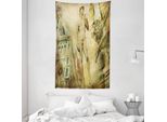 Abakuhaus Italia Arazzo E Copriletto, Firenze Collage In Morbido Tessuto Microfibra Lavabile Senza Scolorimento Stampa Digitale, 140 X 230 Cm, Arancione Pallido Verde Menta